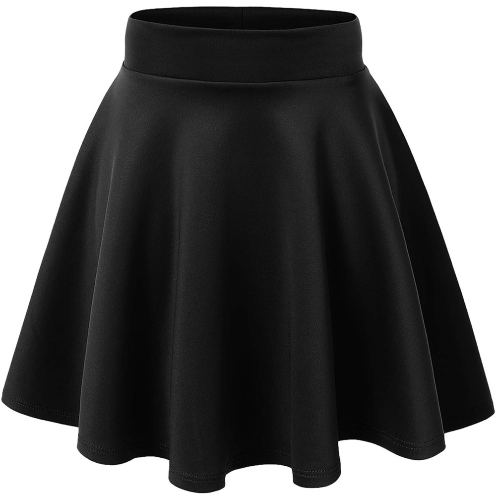 Black Mini Skater Skirt for Women